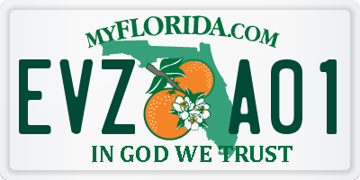 FL license plate EVZA01