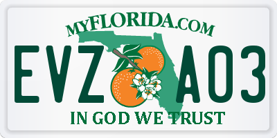 FL license plate EVZA03