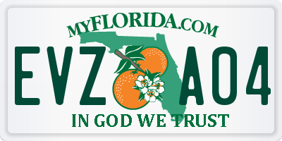FL license plate EVZA04