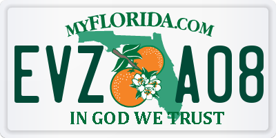 FL license plate EVZA08