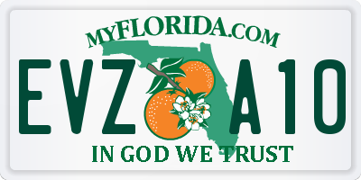 FL license plate EVZA10