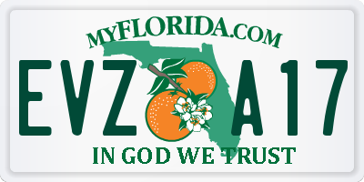 FL license plate EVZA17