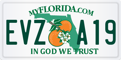 FL license plate EVZA19