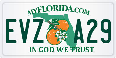 FL license plate EVZA29