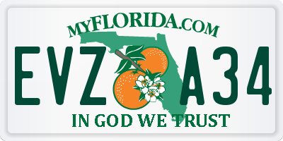 FL license plate EVZA34