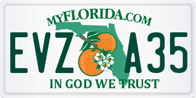 FL license plate EVZA35