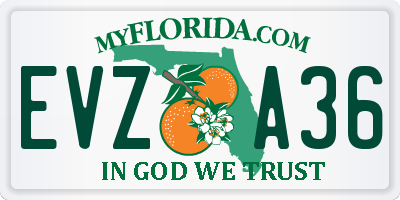 FL license plate EVZA36