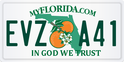 FL license plate EVZA41