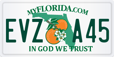 FL license plate EVZA45