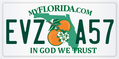 FL license plate EVZA57