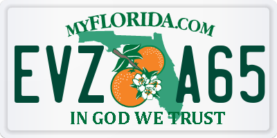 FL license plate EVZA65
