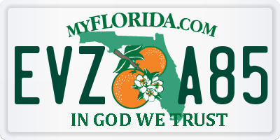 FL license plate EVZA85