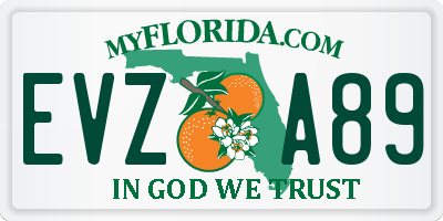 FL license plate EVZA89