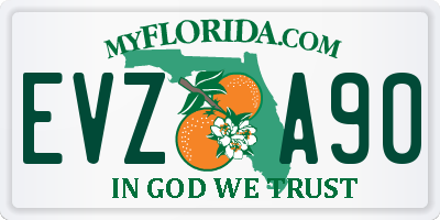 FL license plate EVZA90
