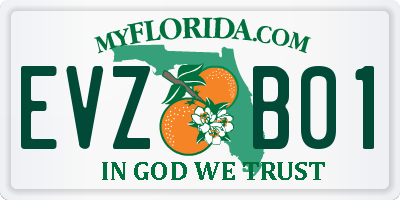 FL license plate EVZB01