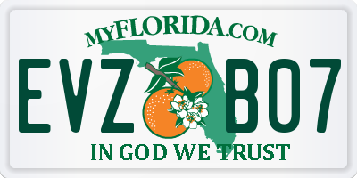 FL license plate EVZB07
