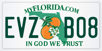 FL license plate EVZB08