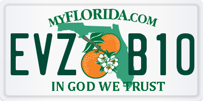 FL license plate EVZB10