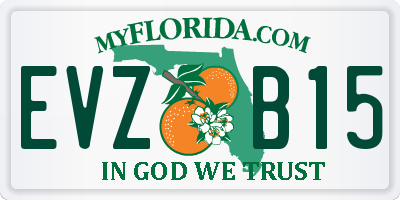 FL license plate EVZB15