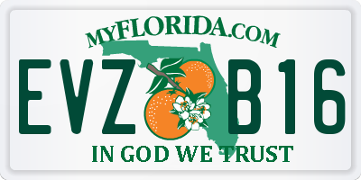 FL license plate EVZB16