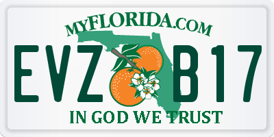 FL license plate EVZB17