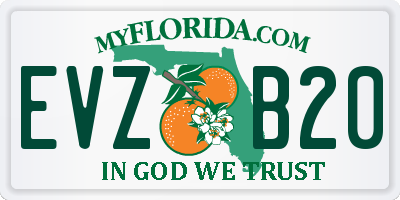 FL license plate EVZB20