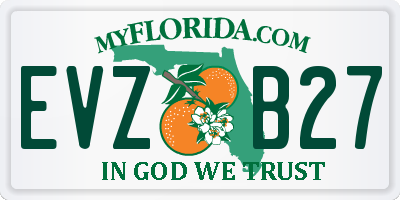 FL license plate EVZB27