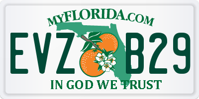 FL license plate EVZB29