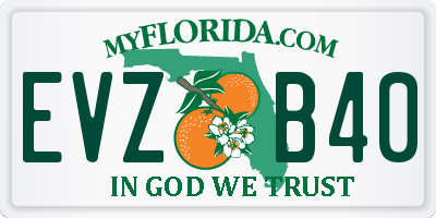 FL license plate EVZB40