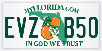 FL license plate EVZB50