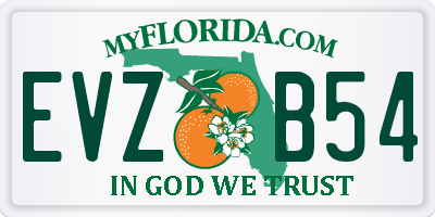 FL license plate EVZB54