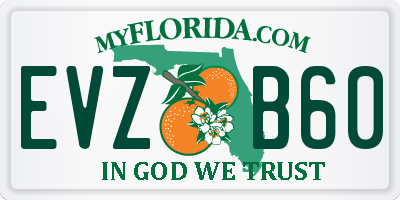 FL license plate EVZB60