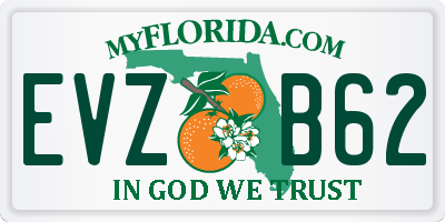 FL license plate EVZB62