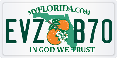 FL license plate EVZB70