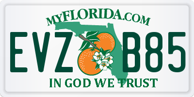 FL license plate EVZB85