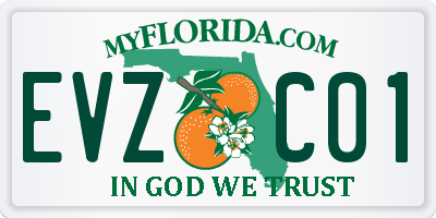 FL license plate EVZC01