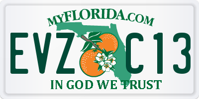 FL license plate EVZC13