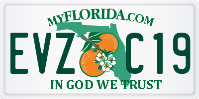 FL license plate EVZC19