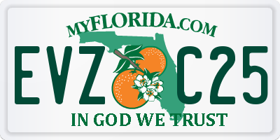 FL license plate EVZC25