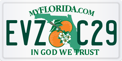 FL license plate EVZC29
