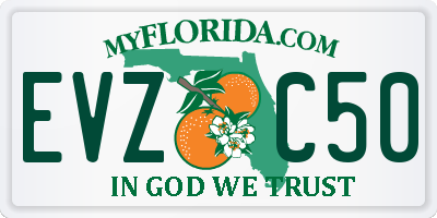 FL license plate EVZC50