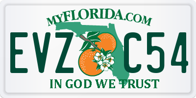 FL license plate EVZC54
