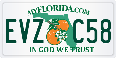 FL license plate EVZC58