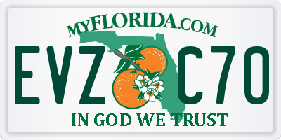 FL license plate EVZC70