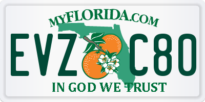 FL license plate EVZC80
