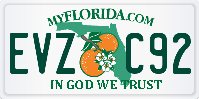 FL license plate EVZC92