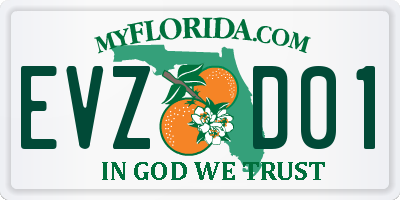 FL license plate EVZD01