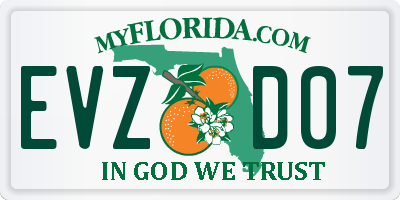 FL license plate EVZD07