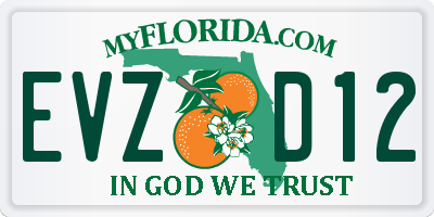 FL license plate EVZD12