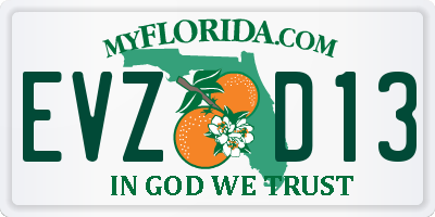 FL license plate EVZD13